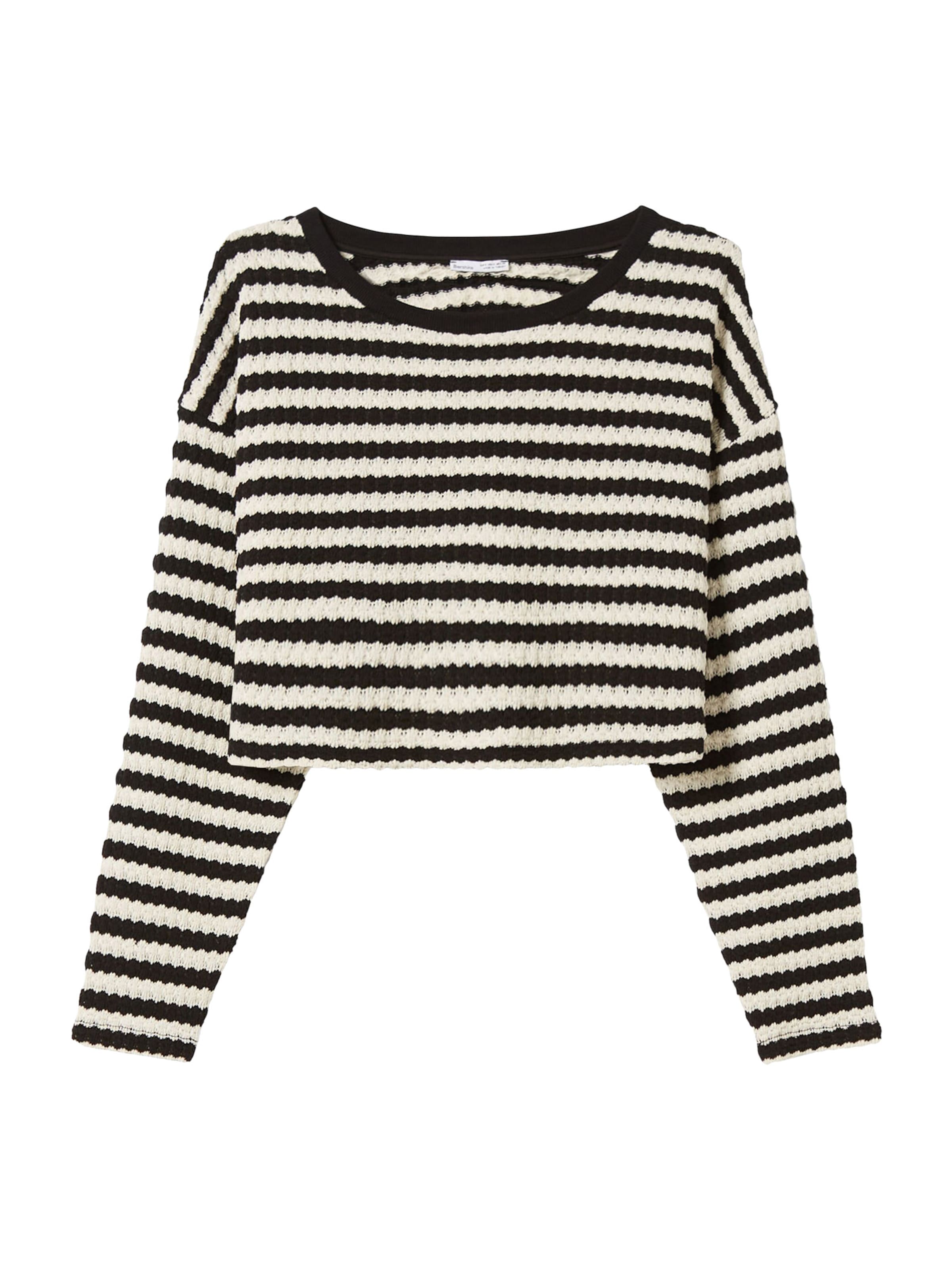 Bershka Пуловер в черно: отпред