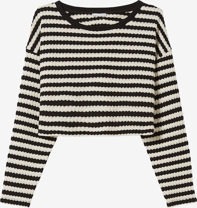 Bershka Sweatshirt in de kleur Zwart / Wit, Productweergave