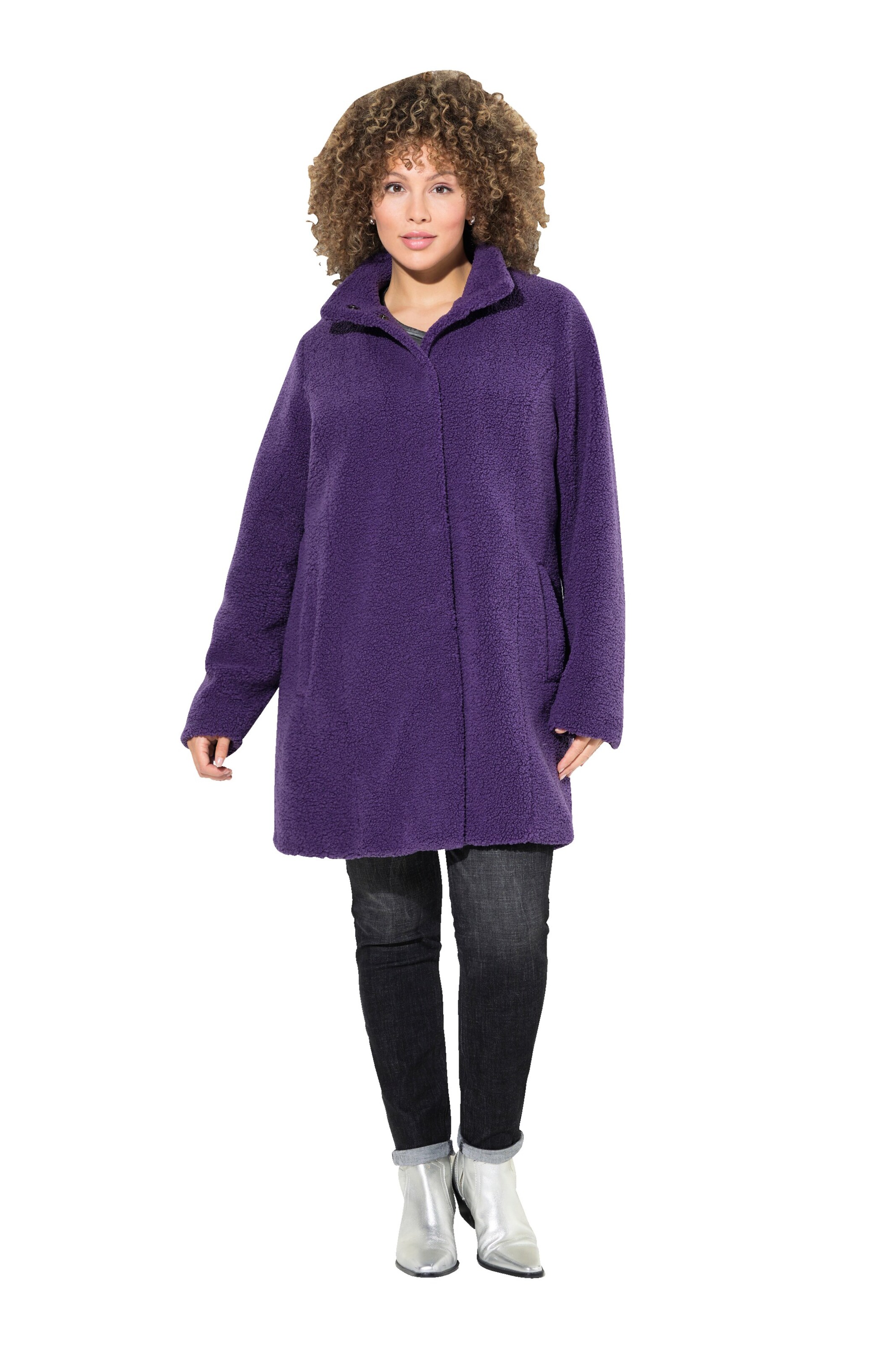 Ulla Popken Wintermantel in Lila