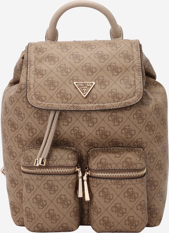 GUESS Рюкзак 'MANHATTAN II FLAP BACKPACK' в Бежевый: спереди