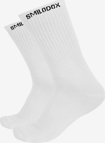 Chaussettes de sport Smilodox en blanc : devant