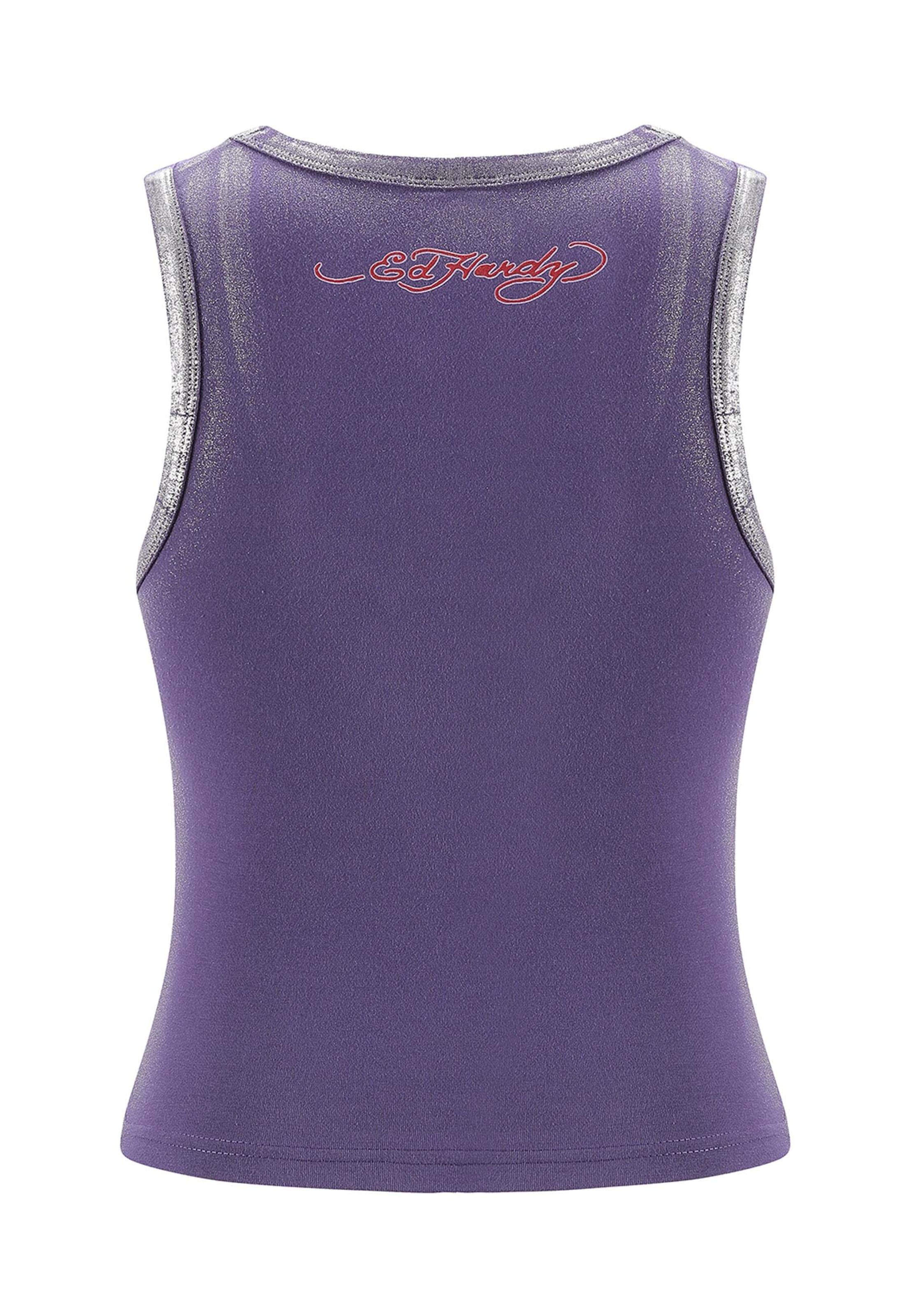 Ed Hardy Topp 'Ed Nyc Skull Tour' i lila