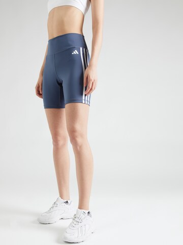 ADIDAS PERFORMANCE Skinny Sports trousers 'Essentials' in Blue: front