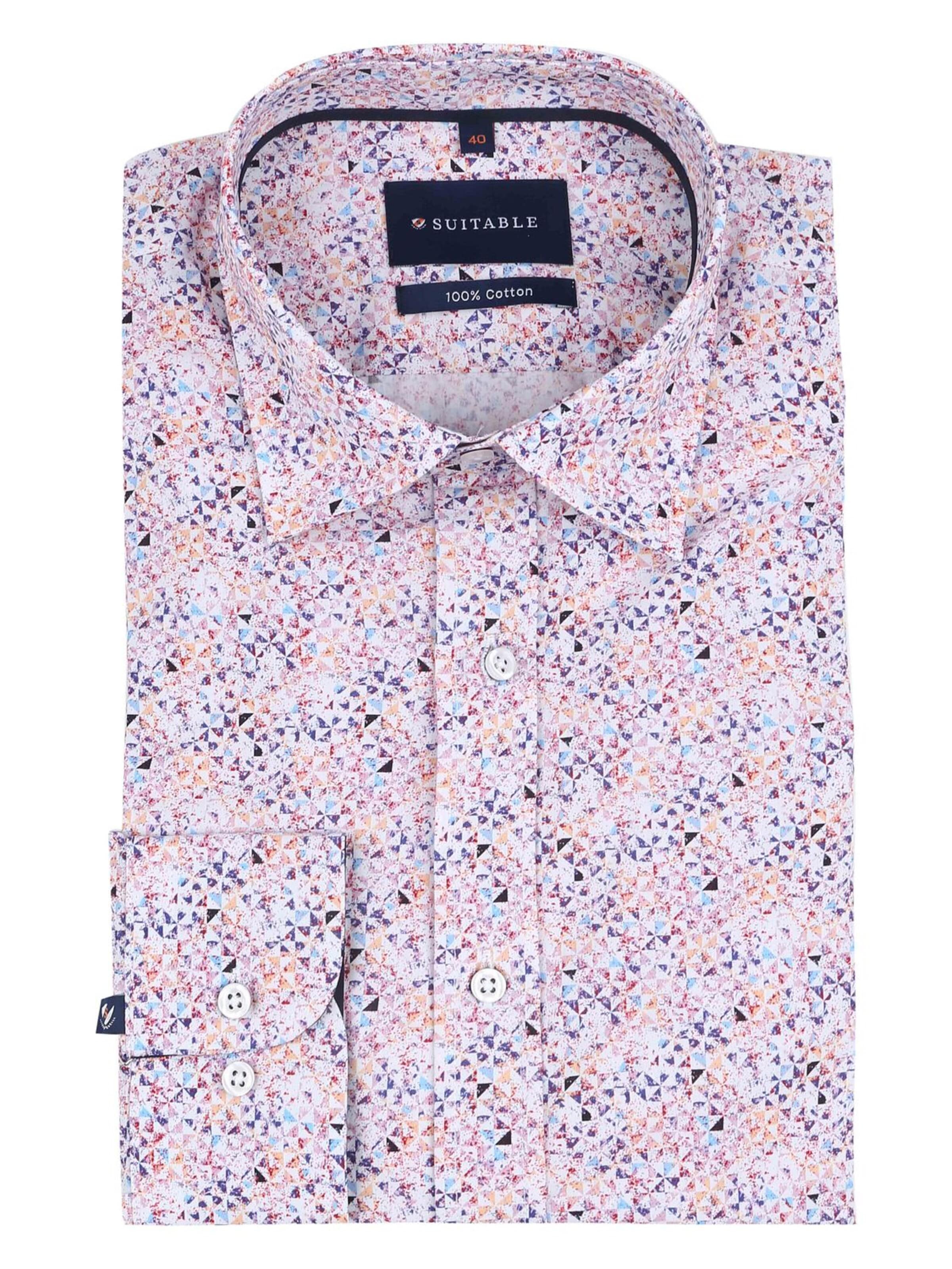 Suitable Slim fit Button Up Shirt in Pink: front