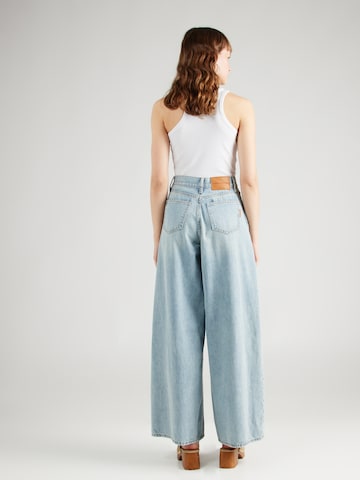 ARMANI EXCHANGE Wide Leg Jeans med lægfolder i blå