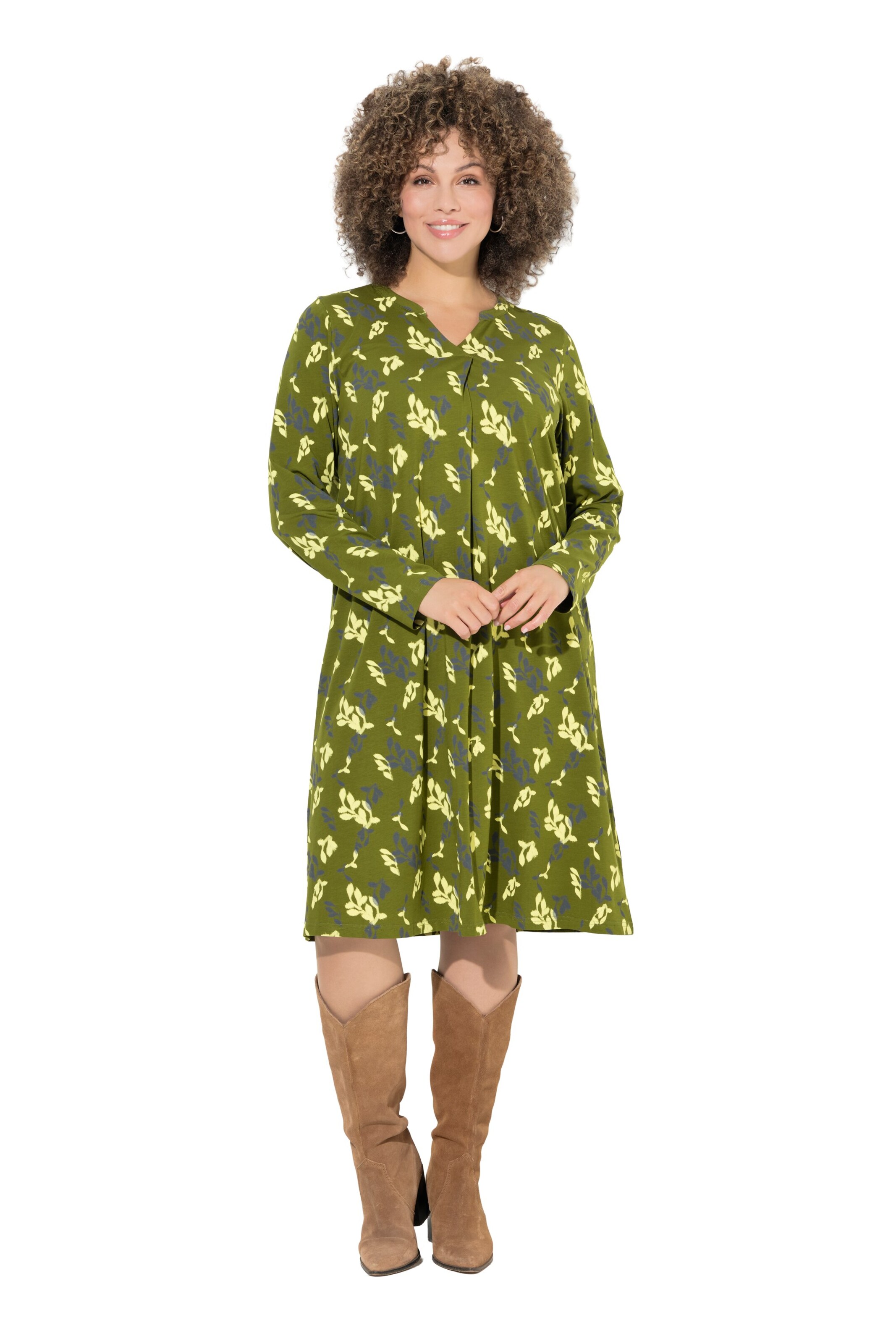 Ulla Popken Jurk in Groen: voorkant