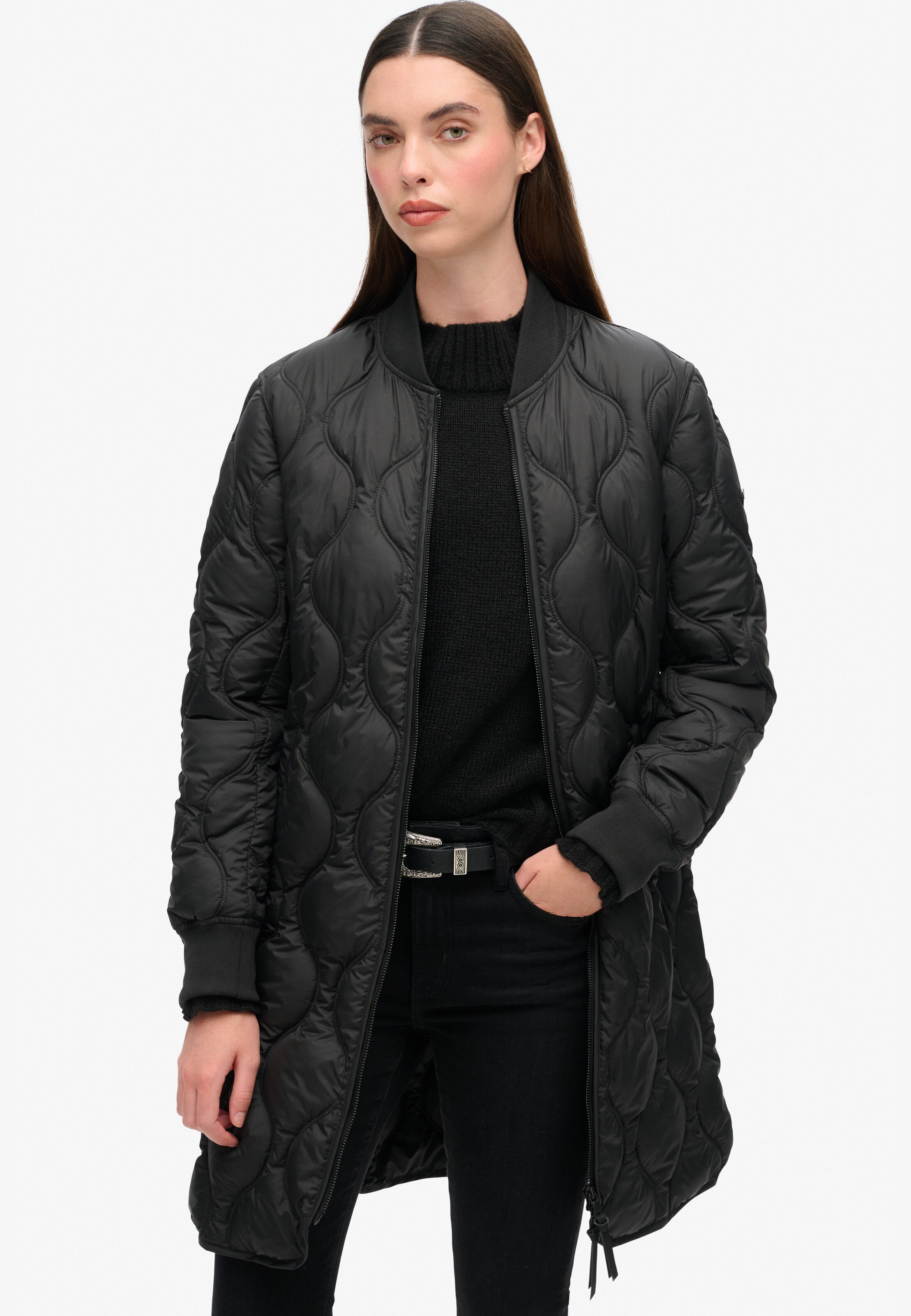 Superdry Tussenmantel in Zwart: voorkant