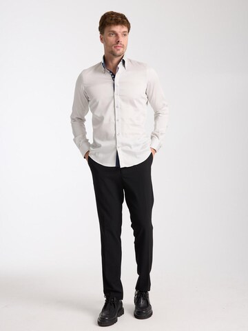 Slim fit Camicia business 'Roma Satin Man Shirt Green' di 7Camicie in grigio