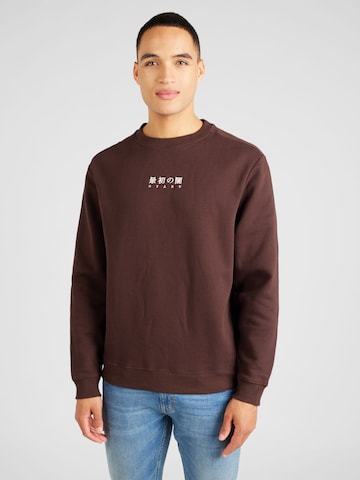 River Island - Sweatshirt 'SIMPLE JAPANESE' em castanho: frente