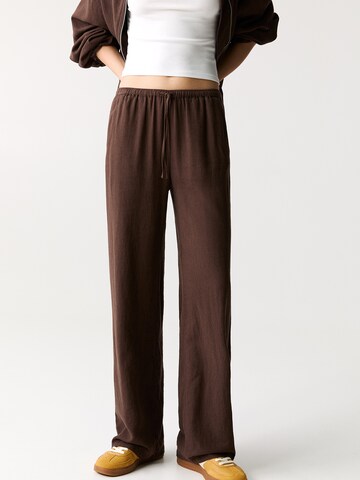 Wide leg Pantaloni di Pull&Bear in marrone: frontale