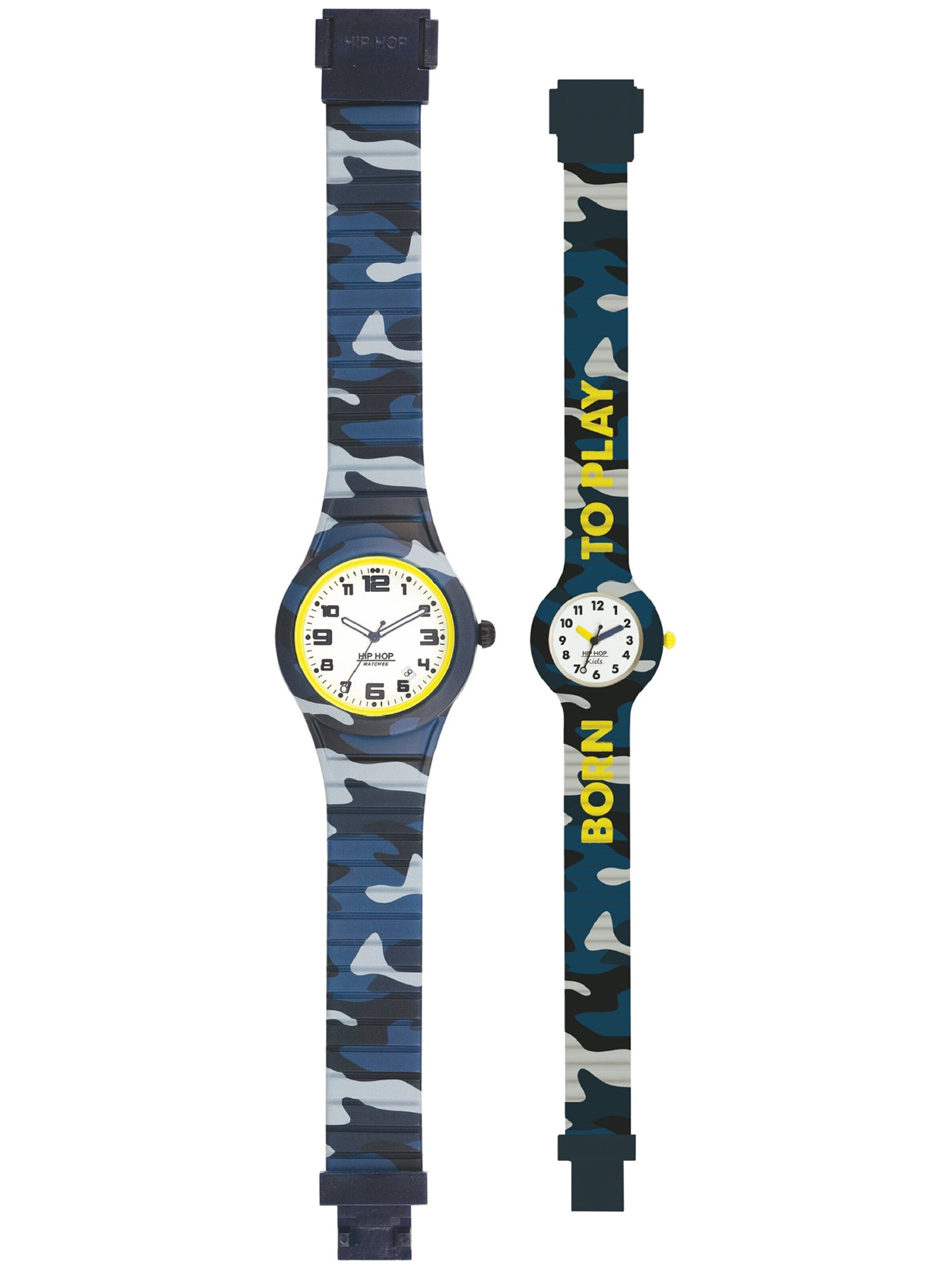 Orologio analogico di Hip Hop in blu: frontale