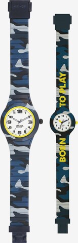 Montre à affichage analogique Hip Hop en bleu : devant