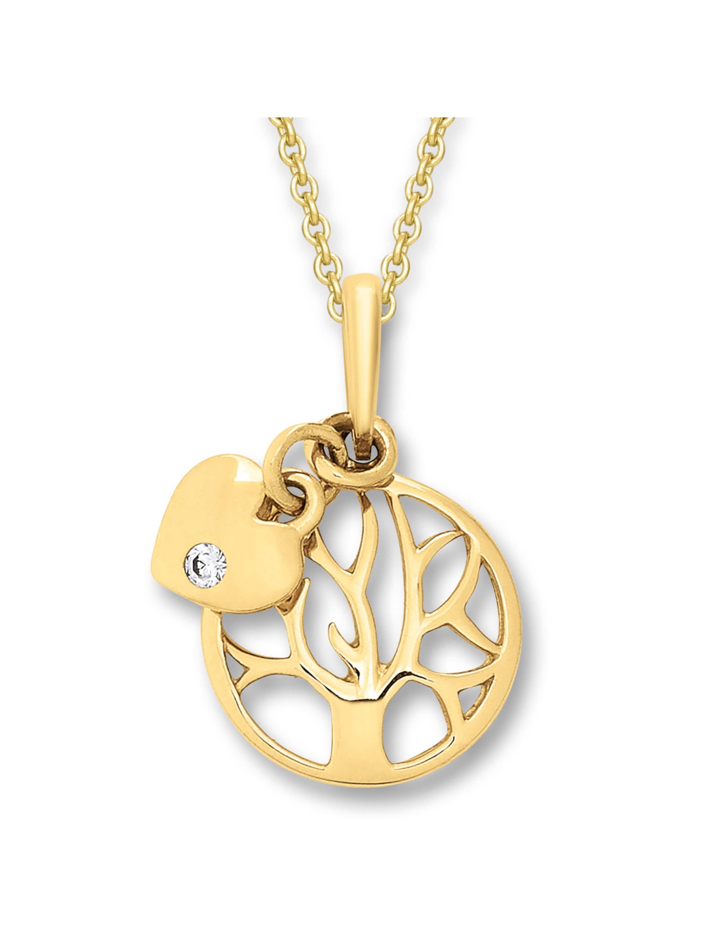 ONE ELEMENT Anhänger 'Lebensbaum' in Gold: Vorderseite