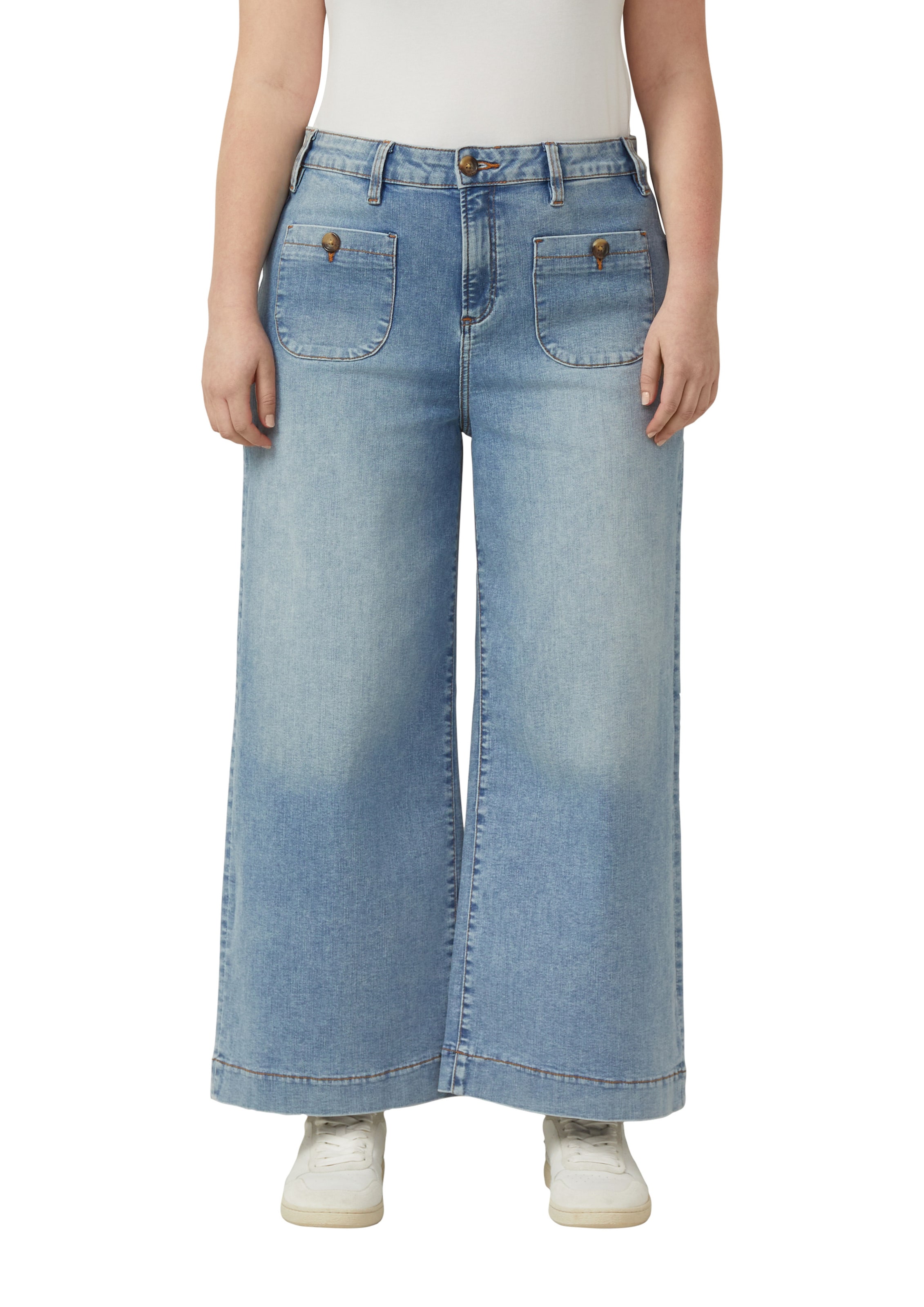 QS Wide leg Jeans 'Catie' in Blauw: voorkant