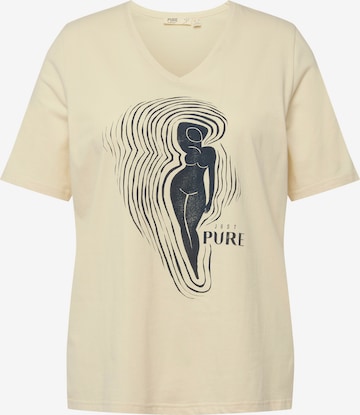 T-shirt Ulla Popken en beige : devant