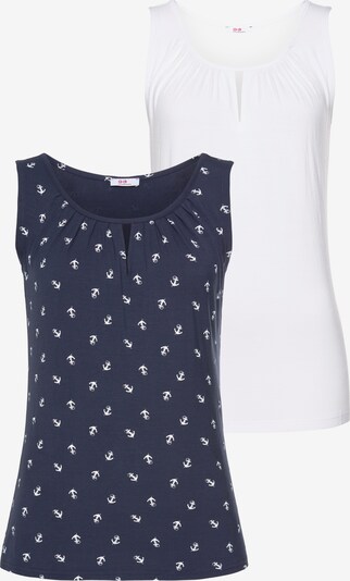 FLASHLIGHTS Tanktop in dunkelblau / weiß, Produktansicht