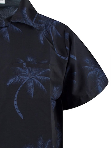 King Kameha Shirt 'Palmshadow' in Schwarz