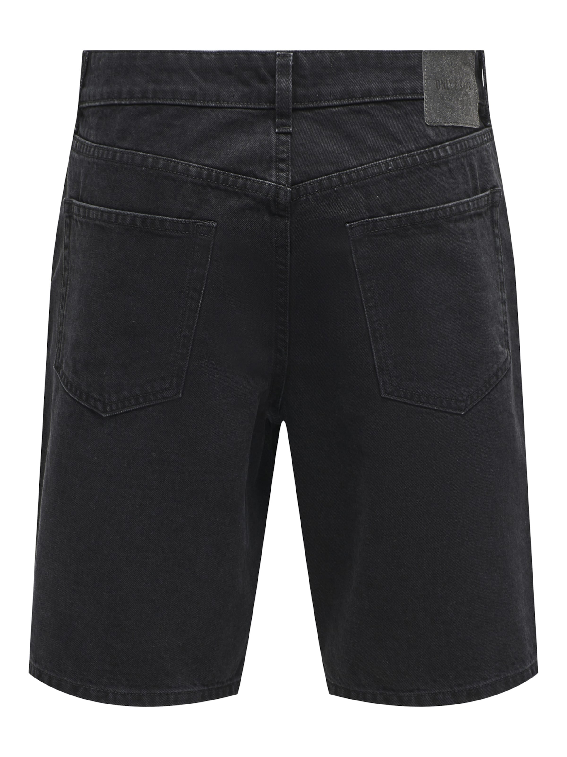 Only & Sons Loosefit Jeans 'Fade' in Zwart