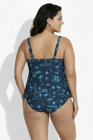 Ulla Popken Bustier Tankini in Blau