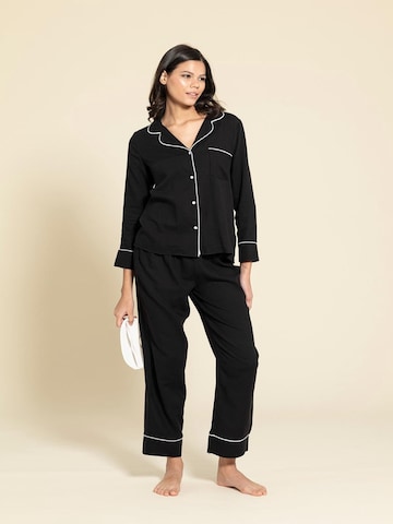 For You Moda Pyjama in Zwart: voorkant