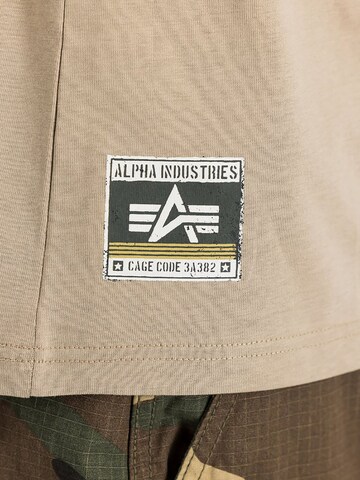 ALPHA INDUSTRIES Shirt 'Backprint Vintage Panel'‌‌‌‌‌‌‌‌‌‌ in Beige