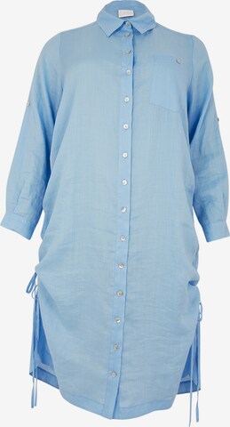 Yoek Shirt Dress in Blue: front