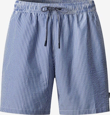 Hackett London Badeshorts 'SEERSUCKER' in Blau: Vorderseite
