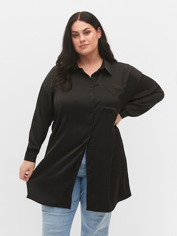 Zizzi Blouse 'MDANI' in Zwart: voorkant