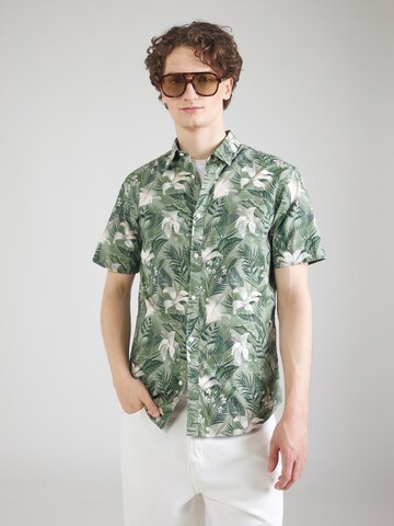 JACK & JONES Классический крой Рубашка 'JJHawaii' в Зеленый: спереди