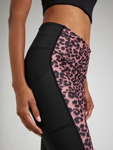 HKMXSkinny Sportske hlače 'Oh My Squat' - roza boja