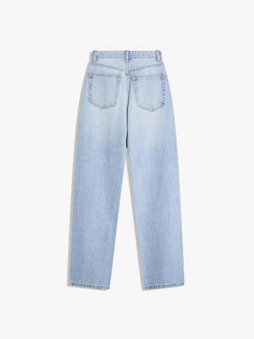 Wide leg Jeans de la Bershka pe albastru