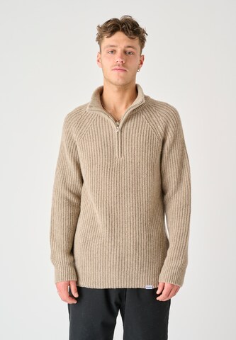Cleptomanicx Sweater 'Ribber Troyer' in Beige: front