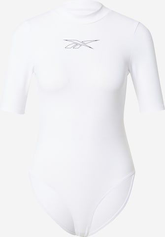 Body sportivo di Reebok in bianco: frontale