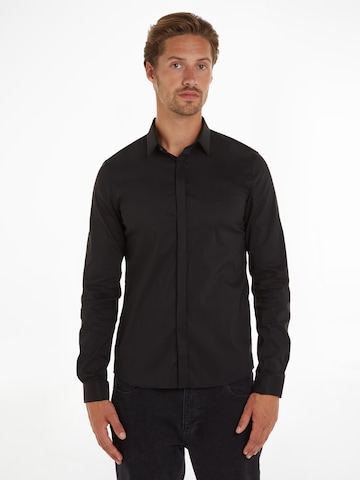 Calvin Klein Regular fit Business Shirt in Black: front