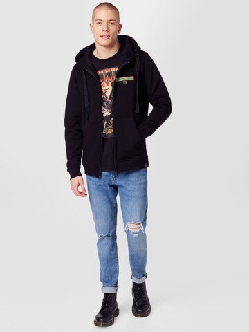 King Kerosin Zip-Up Hoodie 'Don´t Tread' in Black