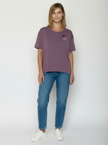 Maglietta ' Feel Cat Walk ' di GREENBOMB in rosso