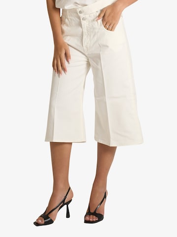 Cycle Wide Leg Shorts in Beige: Vorderseite