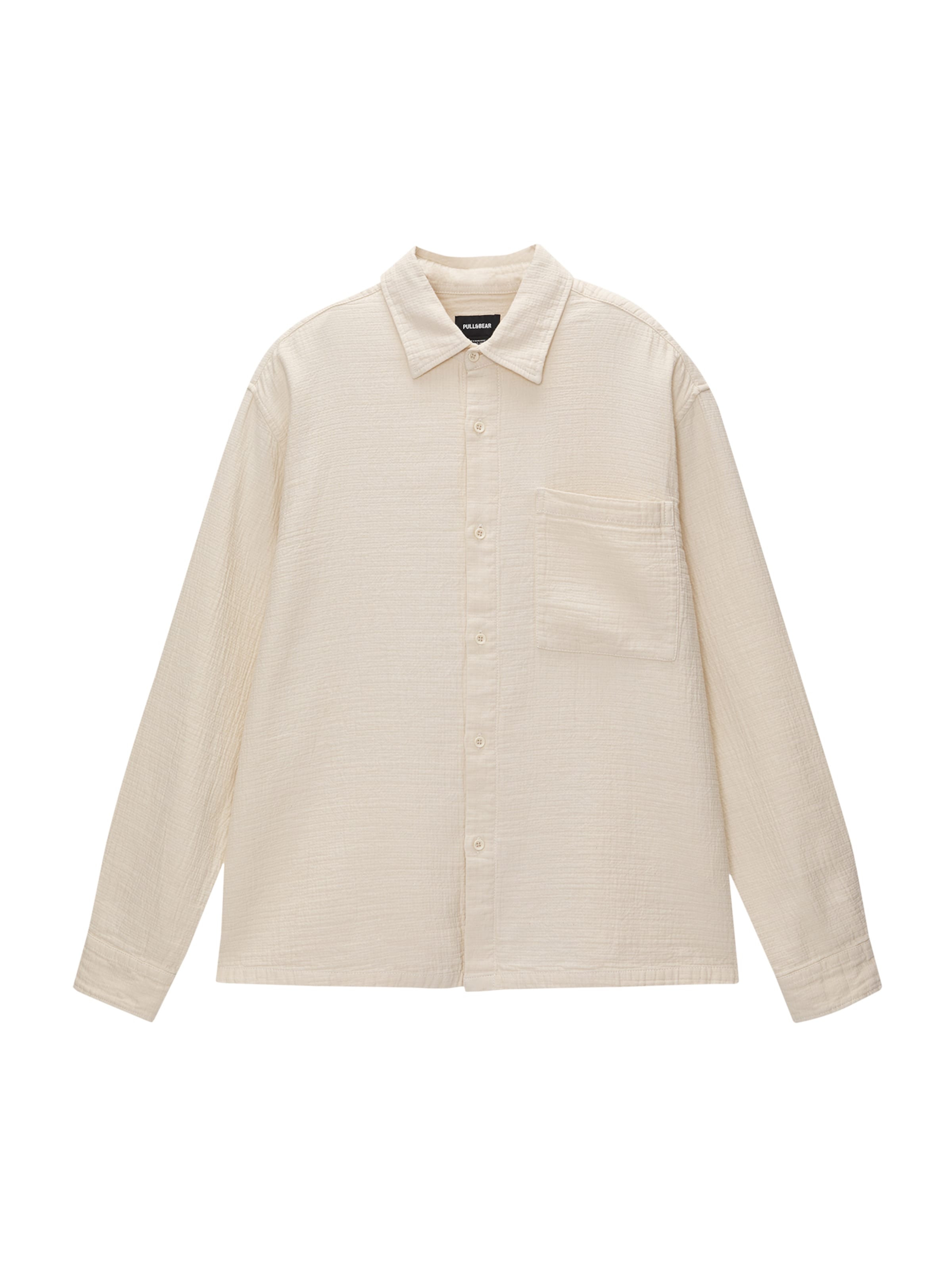 Pull&Bear Regular fit Риза в бежово: отпред