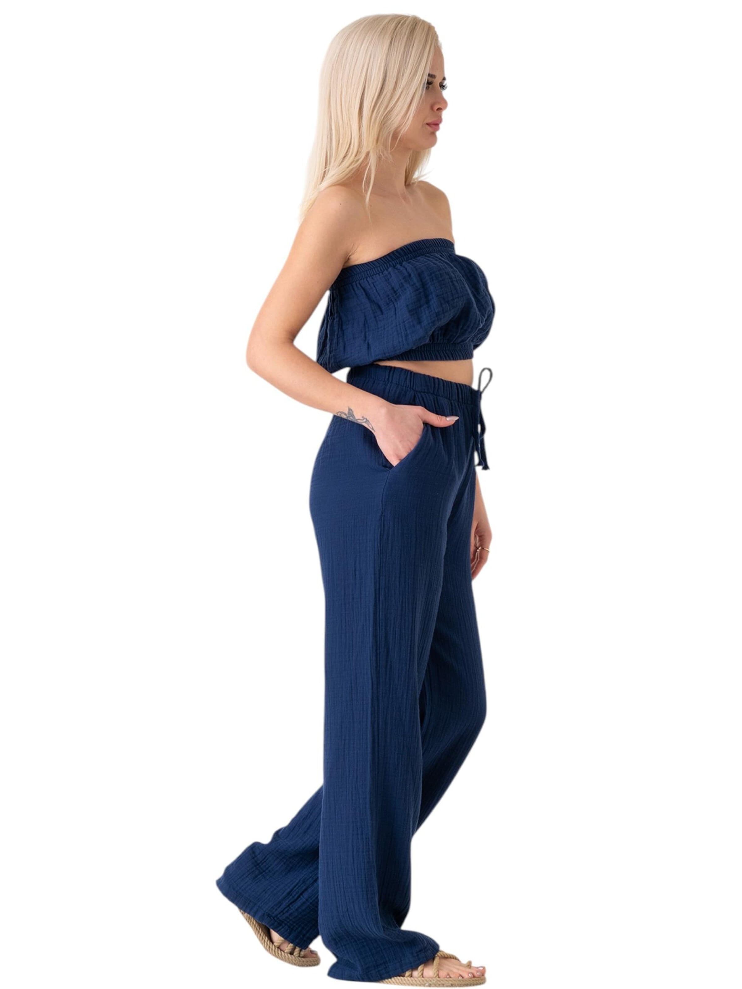 Wide leg Pantaloni 'Eleni' di WENOR in blu