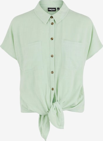 PIECES Blouse 'Vinsty' in Green: front