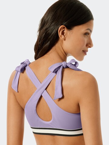 SCHIESSER Bralette Bikini Top ' Aqua Californian Dream ' in Purple