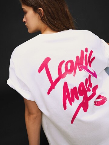 Bershka Oversized bluse i hvid