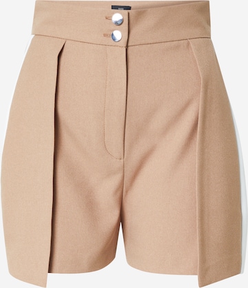 River Island Normální Kalhoty se sklady v pase – béžová: přední strana