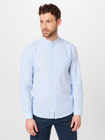 Lindbergh Slim fit Button Up Shirt 'Manderin' in Blue: front