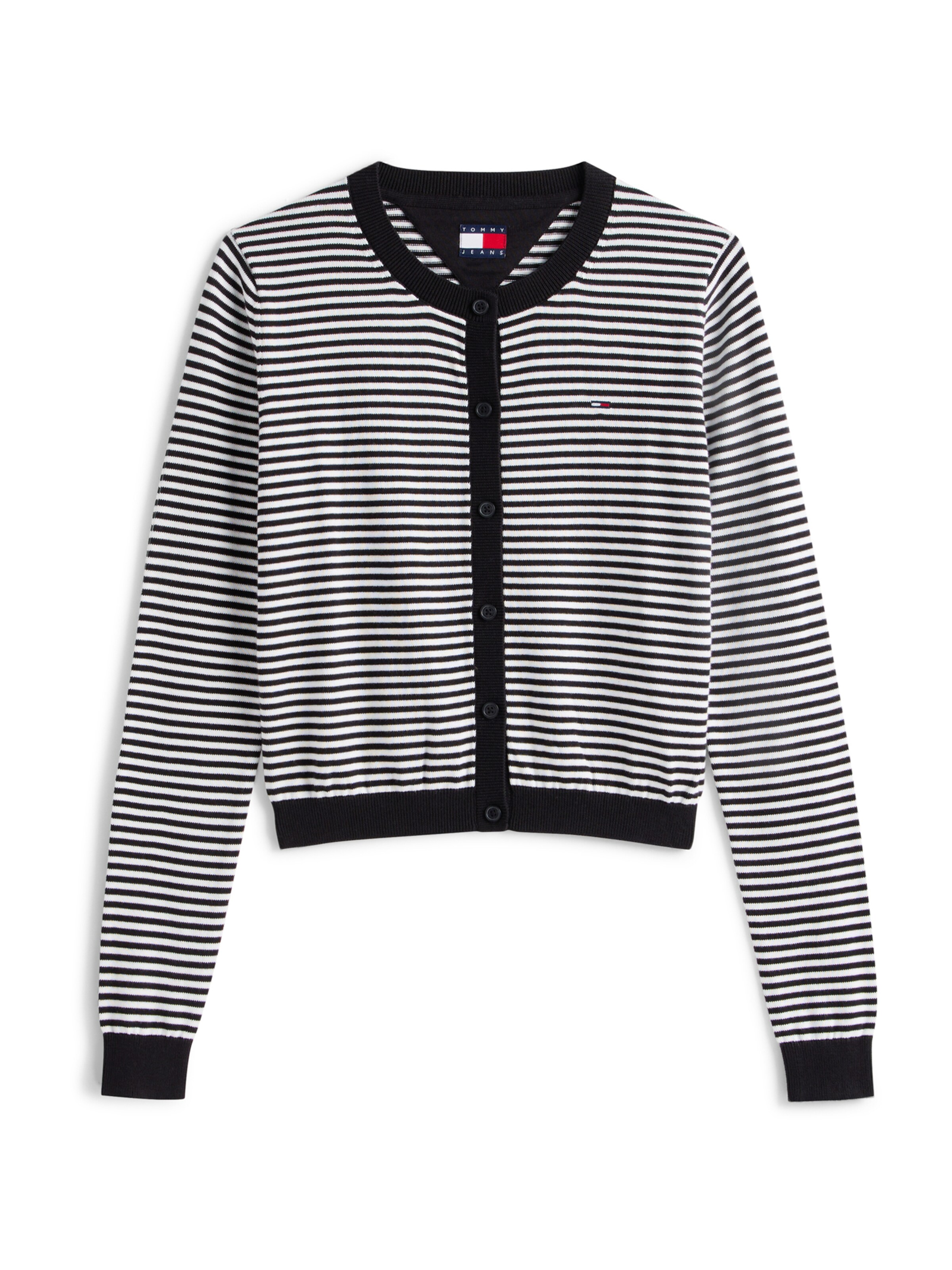 Tommy Jeans Strickjacke 'ESSENTIAL' in Schwarz: Vorderseite
