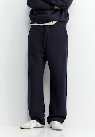 Pull&Bear Luźne Spodnie w kolorze niebieski: przód