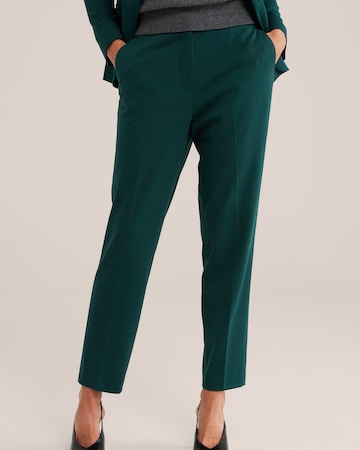 Coupe slim Pantalon chino WE Fashion en vert : devant