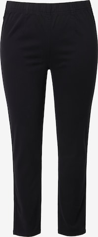 MIAMODA Slim fit Trousers in Black: front