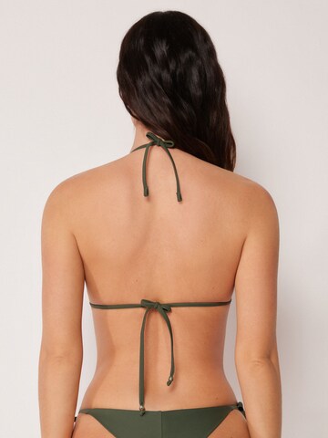 CALZEDONIA Triangle Bikini Top 'Sequin Net' in Green