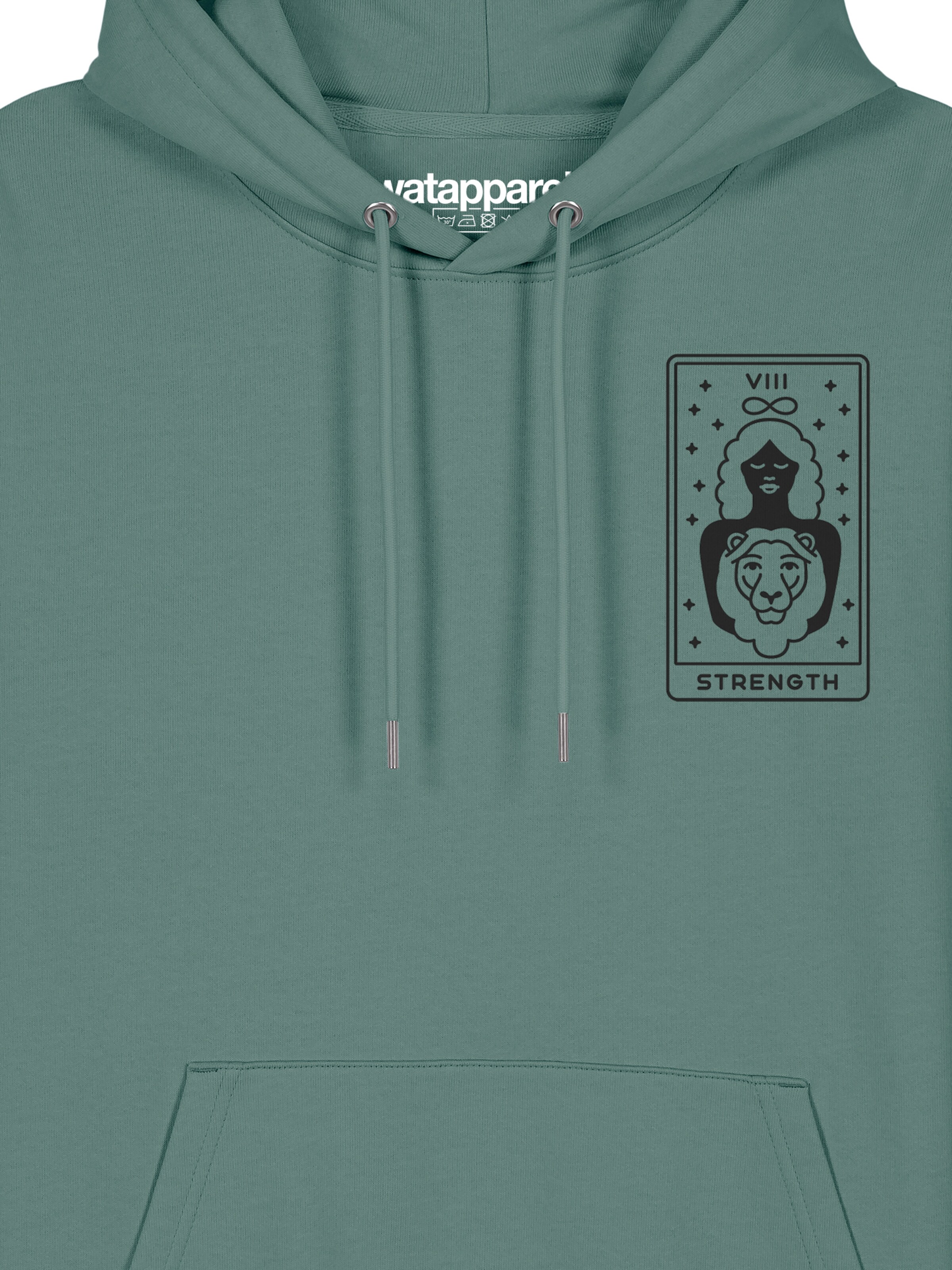 Felpa ' Tarot Strength ' di Watapparel in verde